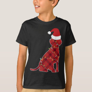 Hund mit Weihnachtsbeleuchtung für Männer Xmas Hun T-Shirt