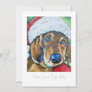 Hund mit Weihnachtsmannmütze Urlaubskarte Mitteilungskarte
