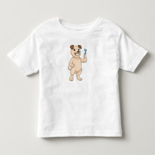 Hund mit Zahnbürste Kleinkind T-shirt