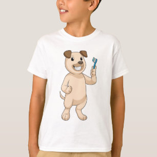 Hund mit Zahnbürste T-Shirt