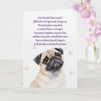 Hund Mitgefühl Pug mit Gedicht des Himmels