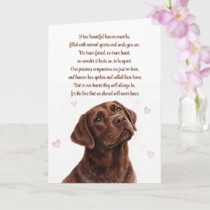 Hund Mitgefühl Verlust Chocolate Lab spirituell Karte