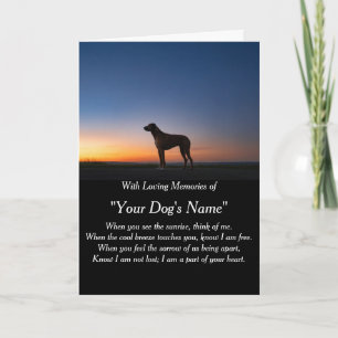 Hund-Mitleidskarte zum Verlust Gedenken mit Foto Karte