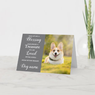 Hund-Mitleidskarte zum Verlust Gedenken mit Foto Karte