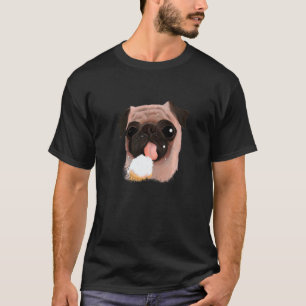 Hund Mops isst Eiscreme Niedlich T-Shirt