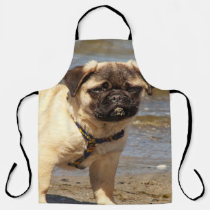 Hund, Mops, Mops Badetuch Set, Set Schürze