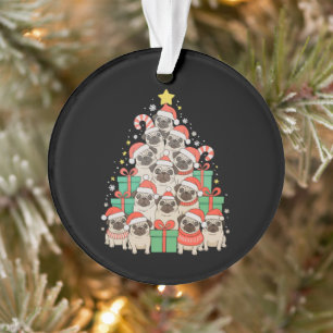 Hund Mops Weihnachtsbaum Xmas Papa Mama Familie Ornament