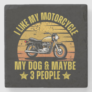 Hund Motorrad Steinuntersetzer