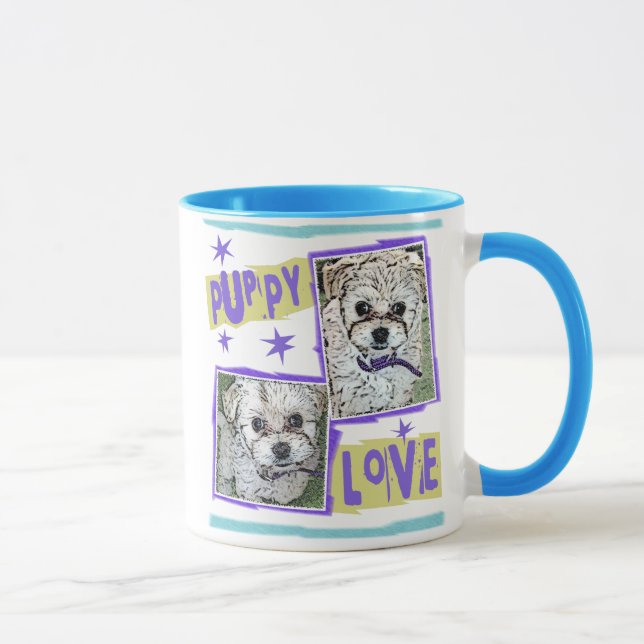HUND: Multi-Poo Welpen-Liebe Tasse (Rechts)