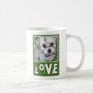 HUND: Multi-Poo Welpen-Liebe-verrückte Augen Kaffeetasse