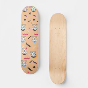 Hund Nahtloses Muster Vector Skateboard