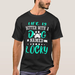 Hund namens Rocky Süßer lustiger Hundebesitzer Mam T-Shirt