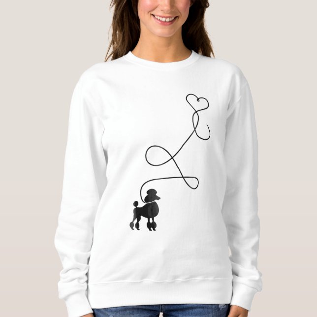 Hund Niedlich Poodle Herz Sweatshirt (Vorderseite)