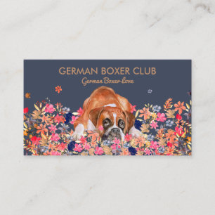 Hund Niedliche Gesichtshaut Navy Sleepy Boxer Visitenkarte