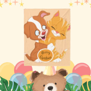 Hund Niedliche Welpe Embrase Hug Fleecedecke