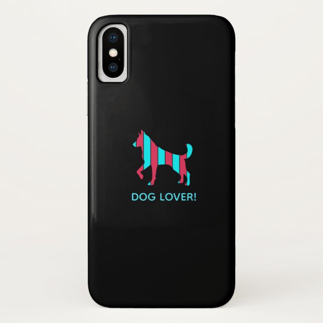 Hund - Niedlicher Haustier Pop Art, blau & rot Abs Case-Mate iPhone Hülle (Rückseite)
