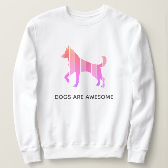 Hund - Niedlicher Haustier Pop Art, rosa Abstrakte Sweatshirt (Design vorne)