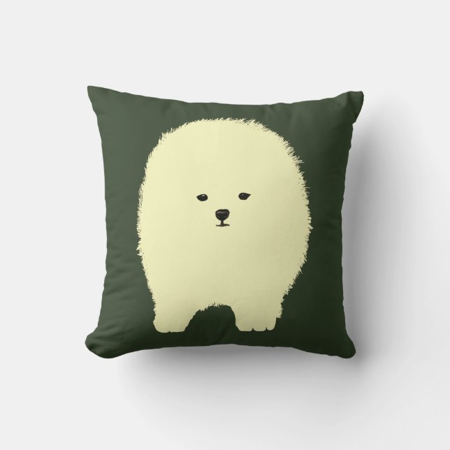 Hund, Niedlicher Spitz, flauschiger Haustier zeich Kissen (Vorderseite)