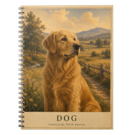 Hund nordamerikanische Landschaft VINTAGE Notizblock