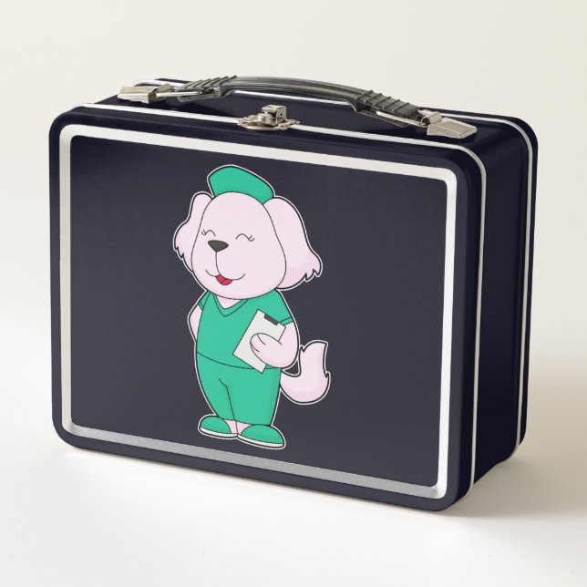 Hund Nurse Metall Brotdose (Vorderseite)
