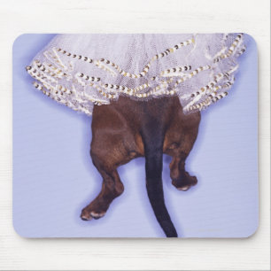 Hund oben gekleidet mousepad