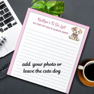 Hund oder Foto Personalisierter Planer zu tun Notizblock