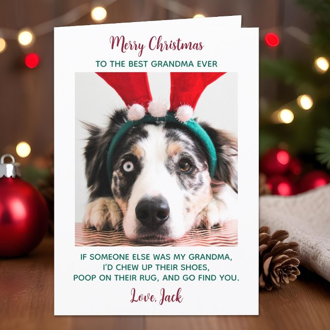 Hund Oma Funny Custom Pet Foto Frohe Weihnachten (Von Creator hochgeladen)
