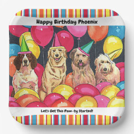 Hund Party lassen Sie uns diese fette, personalisi Pappteller