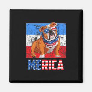 Hund Patriotic USA 4. Juli Amerikanische Flagge Me Magnet