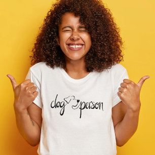 Hund Person Moderner handgeschriebener Schrift Fra T-Shirt