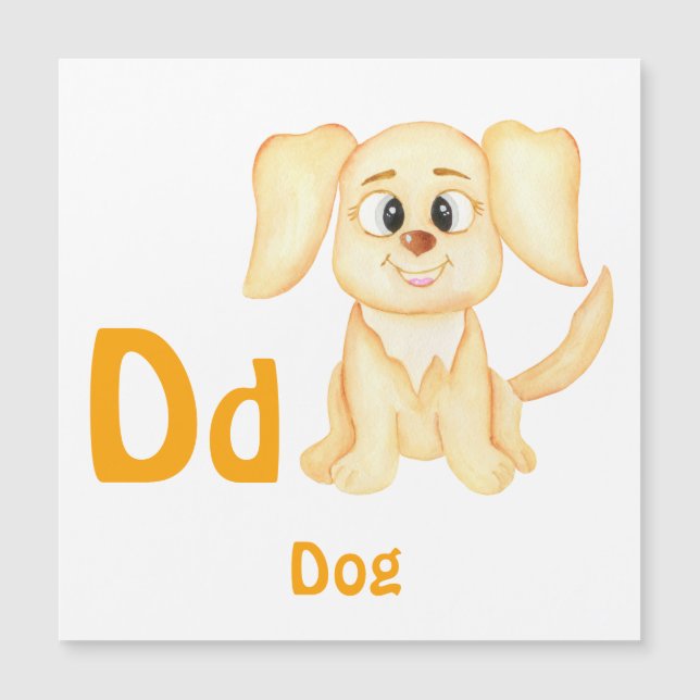Hund personalisieren ABC: Buchstabe D - Ihren Name Magnetkarte (Vorderseite)