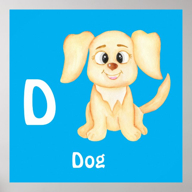 Hund personalisieren ABC: Buchstabe D - Ihren Name Poster (Vorne)