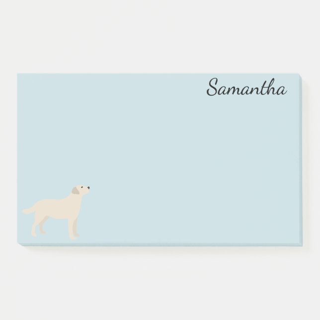 Hund Personalisiert Labrador Retriever Gelb Post-it Klebezettel (Vorderseite)