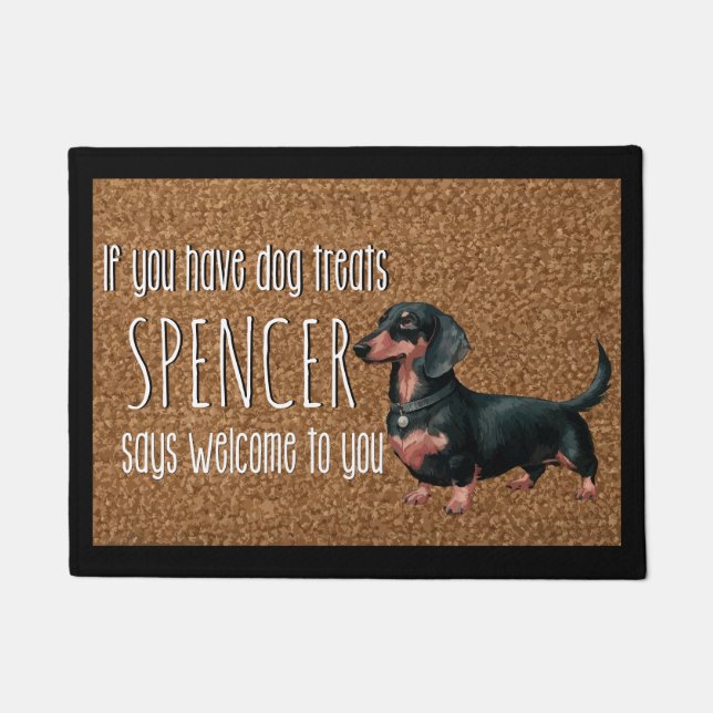 Hund Personalisierte Dackel Name Doormat Fußmatte (Vorderseite)