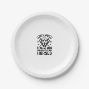 Hund Pferd Liebhaber Vintage Leading Men Design_1 Pappteller