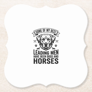 Hund Pferd Liebhaber Vintage Leading Men Design_1 Untersetzer