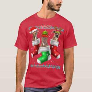 Hund Pitbull Weihnachtssocken Funny Xmas Pajama Pe T-Shirt