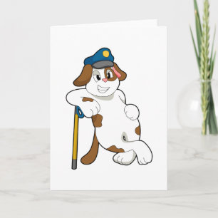 Hund Polizeibeamter Polizeimütze Karte