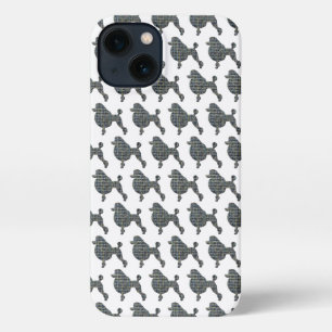 Hund Pudel Süße Silhouette Gitter Weiß iPhone Hülle