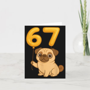 Hund Pug 67 Meme Sechs Sieben Luftballon Lustig Ge Karte