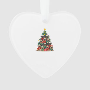 Hund Pugs Weihnachtsbaum Süß Xmas (2) Ornament