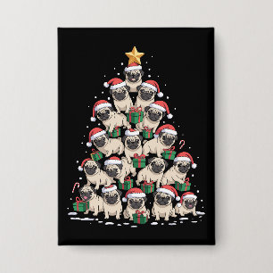 Hund Pugs Weihnachtsbaum Süß Xmas Hunde Mama Button