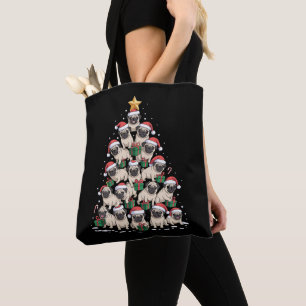 Hund Pugs Weihnachtsbaum Süße Weihnachten Hunde Ma Tasche