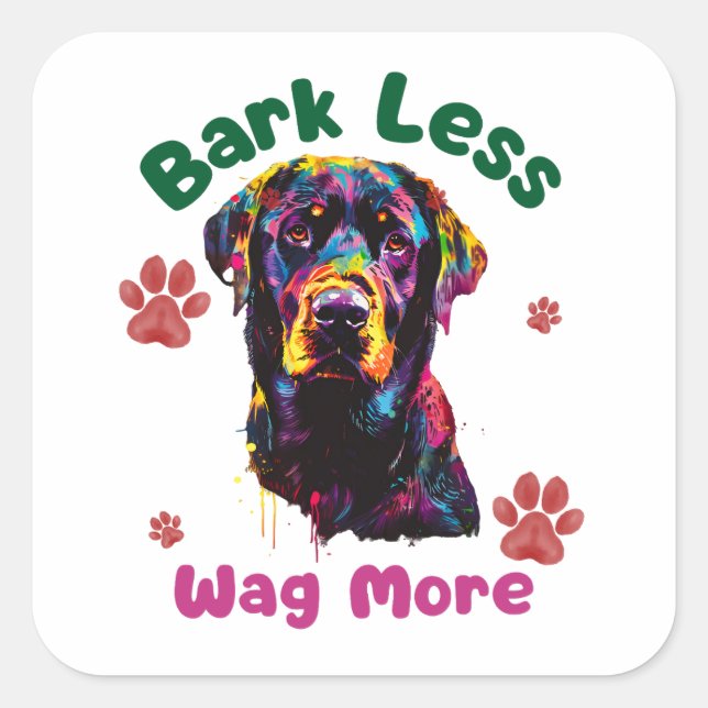 Hund Quadratischer Aufkleber (Vorderseite)