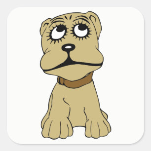 Hund Quadratischer Aufkleber