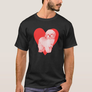 Hund Red Heart Bichon Frise T-Shirt