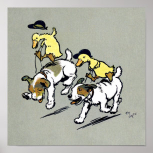 Hund-Reitenenten Poster