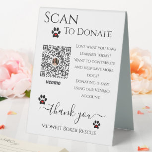 Hund Rescue Group Ideen Fundraisers Venmo Sign Tischaufsteller