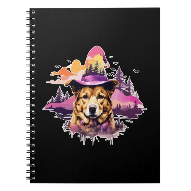 Hund rosa Halloween 2 Notizblock (Vorderseite)