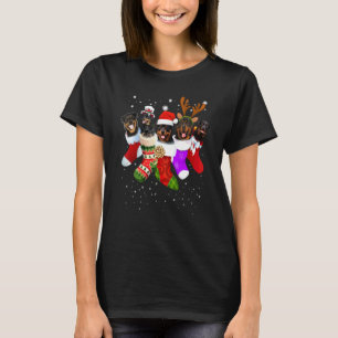 Hund Rottweiler Weihnachts Socken Xmas Pyjama Hau T-Shirt